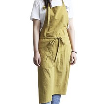 비엘리빙 워싱 면 에이프런 앞치마, 머스타드, 1개
