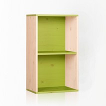 하우디가구 칸높은 2단 칼라 공간박스 DIY, 화이트옹이 + 그린옹이