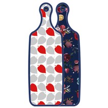 로엠디자인 블루에디션 양면 서빙 도마 블루톤플라워, 레드그레이낙옆, 1개