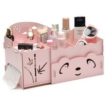 해피트레이딩 밤부 DIY 화장품정리함 801번 핑크, 1세트