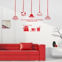 디자인수풀 그래픽 포인트스티커 심플 브라더램프 06, 레드