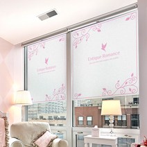 제제데코 무점착 칼라안개 창문 유리 시트지, 엔틱로맨스01 핑크