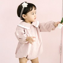 베베나인 여아용 라운드 배색슈트
