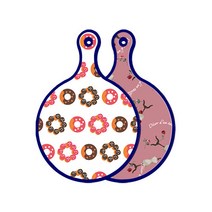 로엠디자인 블루에디션 양면 원형 서빙도마 보드 초코도넛, 자색아트클립, 1개