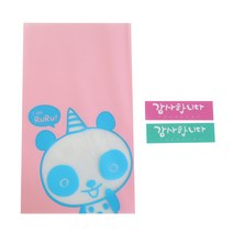 황씨네도시락 비접착 야미봉투 팬더 30p + 캘리 감사합니다 스티커 핑크 15p + 민트 15p, 1세트