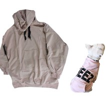 지와이에이펫 S&H HEEZ 견주 + 반려견 커플 후드티, 핑크
