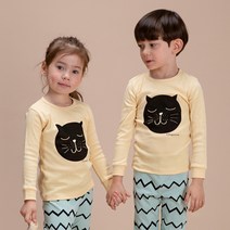 동물원 아동용 블랙냥이 9부 30수 후라이스 긴팔 내의 상하세트