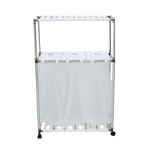 리빙해피 클링 화이트 분리수거함 3P 2단, 1세트