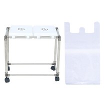 리빙해피 클링 화이트 미니 분리수거함 2p + 봉투 100p, 실버 + 화이트, 1세트