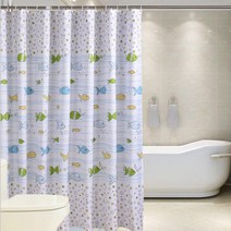 앤티스 샤워 커튼 미니피쉬 120 x 180 cm, 1개, 멀티(혼합)컬러