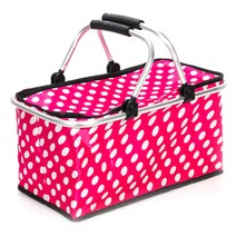 앤티스 도트무늬 피크닉 바구니, 레드