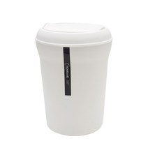 홈앤미 스윙 원형 휴지통 10L, 화이트, 1개