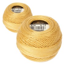 DMC 자수실 펄코튼 12사이즈, 2개입, 676번