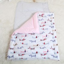 이지베이비 어린이집 퍼피 순면 마이크로화이바솜 낮잠이불세트 일체형, 핑크