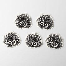 패션포인트 미니 자수 와펜 34 x 29 mm, 먼지뭉치, 5개입