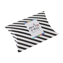 황씨네도시락 반달상자 스트라이프 블랙 10p + 새해복 스티커 사각캘리 10p, 혼합 색상, 1세트