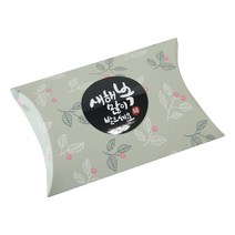 에이치씨엔 나뭇잎 반달상자 카키 10p + 뉴 새해복 캘리 스티커 10p, 카키, 블랙, 1세트