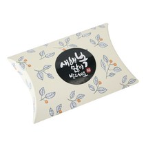 황씨네도시락 반달 상자 나뭇잎 옐로우 30p + 뉴 새해 복 캘리 스티커 블랙 30p, 혼합 색상, 1세트