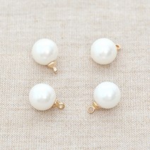 해피베어스 퓨어 진주 단추 10mm 4p, 혼합 색상, 3개입