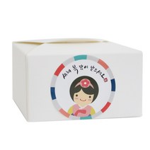 황씨네도시락 레이스박스 화이트 10p + 스티커 새해복 한복소녀 10p, 1세트