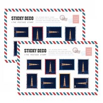 스티키데코 우표 스티커 8p 세트, 066 에펠탑의 야경은 진리, 2세트