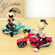 21세기트랜드 오토바이 커플 오브제, 혼합 색상