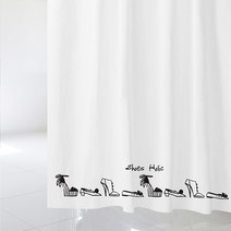 디자인수풀 샤워 커튼 슈즈 홀릭 S + 플라스틱 고리 12p, 1세트