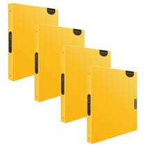 희망화일 뉴 후레쉬 3단 자석화일 3공, 노랑, 4개입