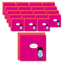투영디자인 메시지카드, 인사소녀, 20개입