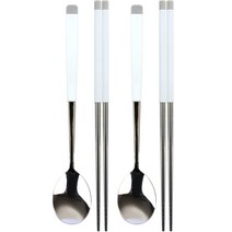 보네르 수저 2인세트 화이트, 1세트, 숟가락 2p + 젓가락 2p, 혼합색상