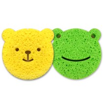 마니또 쥬쥬 베이비 바스 스폰지 2p, 프로그그린, 베어옐로우, 1세트