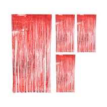 파티쇼 파티은박수술커튼 4p, 레드