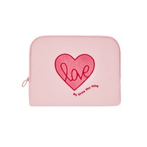 안테나샵 BYZ937993파우치 방수캔버스_부클 아이패드 노트북 여성파우치, 핑크하트