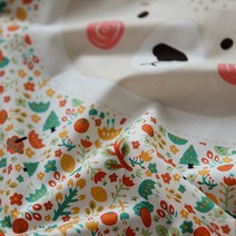 코튼빌 면원단 20수 안녕 숲속친구 스티치, 혼합 색상