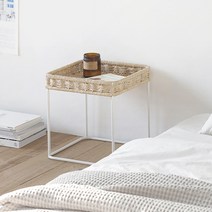 룸앤홈 지노 위빙 사각 테이블 M, 내추럴화이트