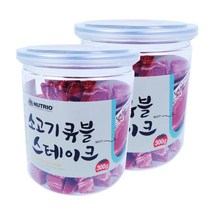 뉴트리오 스테이크 반려견 간식, 소고기큐블맛, 2개입