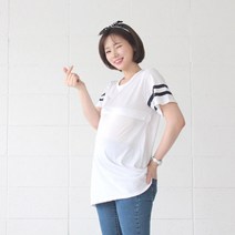 팡팡샵 임산부 T 반 소매두줄 수유티