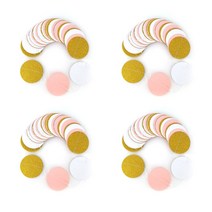 윰스 파티장식 길터페이퍼 가랜드 4p, 화이트핑크서클