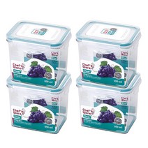 셰프웨어 클리어 밀폐용기 직사각 850ml, 4개입, 단품