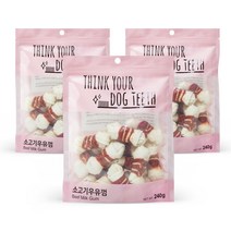 더주스 Think your dog teeth 딩고 소가죽 강아지 껌 소 15p, 소고기맛, 3개입