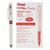 펜텔 젤 잉크펜 0.5mm BL117W-B, 적색, 12개입