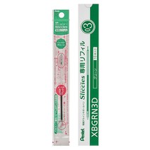 펜텔 슬리치즈 젤잉크 리필심 0.3mm, BGRN3D 그린, 10개