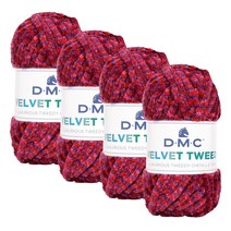 DMC 벨벳 트위드 뜨개실 4p, 254번 혼합, 66m, 4개