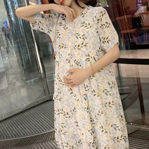 베베랜드 쉬폰 나뭇잎 임산부 원피스