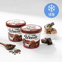위즐 커피 & 초코퍼지 아이스크림 (냉동), 660ml, 2개