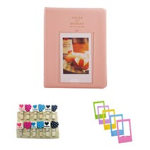 인스탁스 미니필름 하드앨범 + 하트 나무데코 + 포토액자 5p, 랜덤 발송