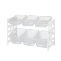 리빙스마일 이동식 트롤리 화이트 프레임 바구니 정리함 C 혼합형 6p, 반투명, 1개