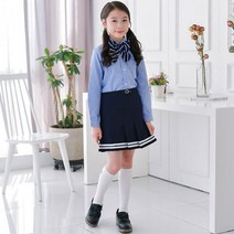 잭키드 여아용 옥스포드긴팔남방