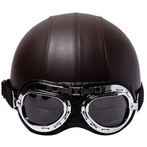 VINTAGE GOGGLE 헬멧, LEATHER BROWN