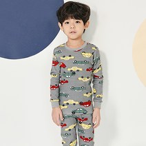 유니프랜드 아동용 자동차 오가닉 기모30수 후라이스9부 내의 상하세트